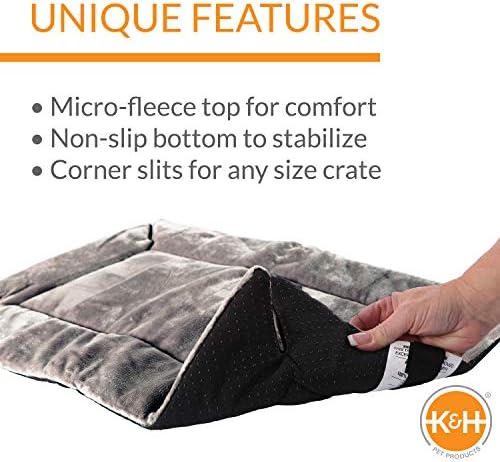 K&H Crate Pad, Self-Warming Crate Pad, Adjustable Fit, Large 37x25in, Gray