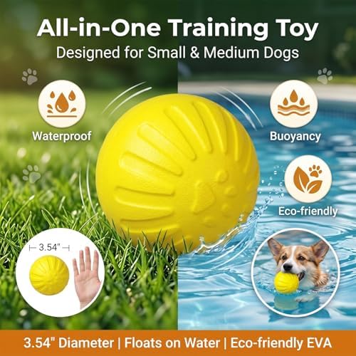 Dog Balls, 4Pack, 9cm/3.54inch | Aggressive Chewers, Durable Dog Toys, EVA Foam, Float in Water, Medium Large Dogs