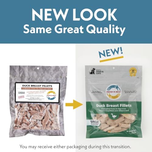 Fresh Is Best Duck Breast Fillets – Made from Sliced Whole Duck Breasts – Raw Freeze Dried Cat Treats in Resealable Zipper Bag – High-Protein for Dogs & Cats – Made in the USA
