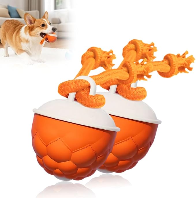 Interactive Dog Toys - 2026 Upgraded Motion Activated Automatic Rolling Ball Toys for Small/Medium/Large Dogs Balls for Boredom to Keep Them Busy with USB Rechargeable (Orange 2Pc)