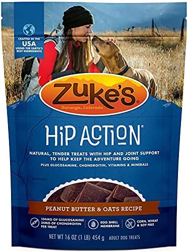 Zuke's Hip Action Hip & Joint Dog Treats Peanut Butter & Oats Recipe, 16 OZ