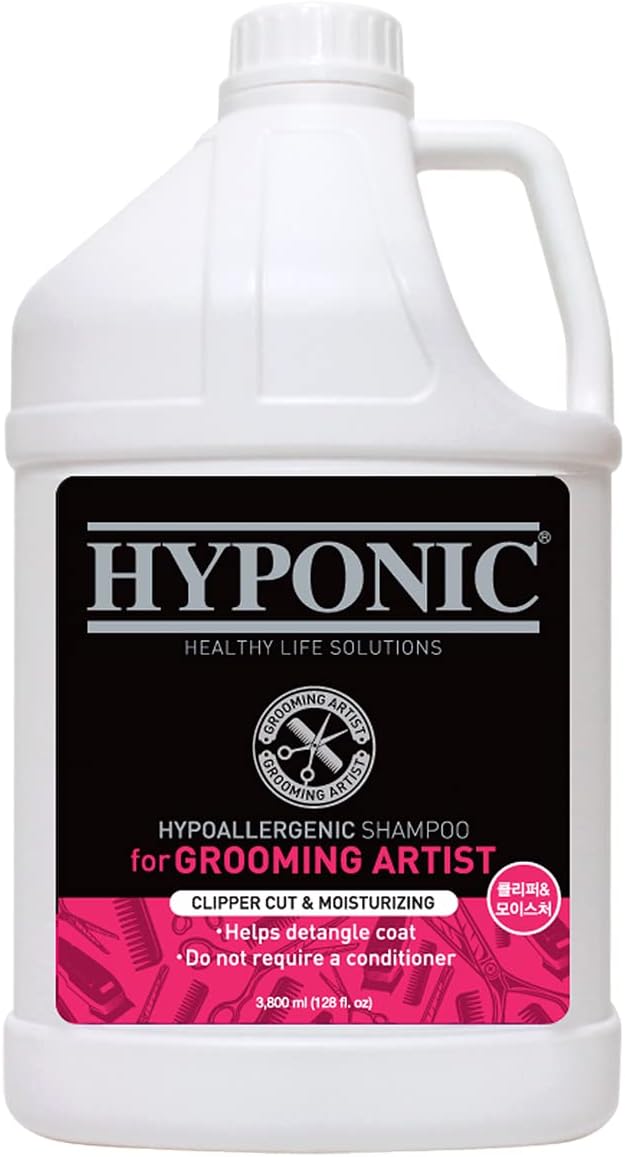 HYPONIC Grooming Artist Shampoo - Hypoallergenic Pet Shampoo for Groomers (Clipper Cut & Moisturizing (1 GAL))