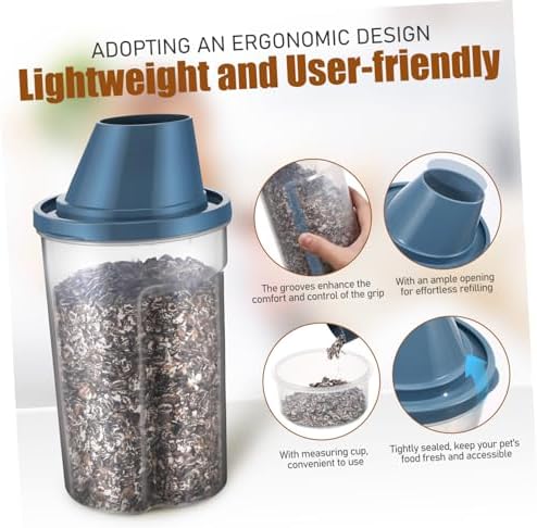 Hemoton Airtight PET Food Storage Containers 2 Pack 1000ml PP Blue