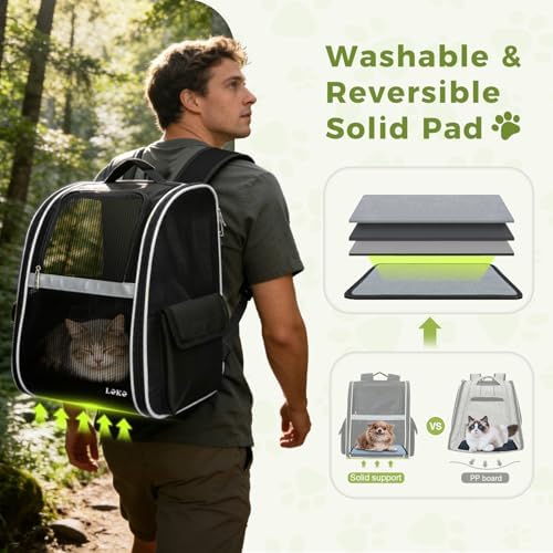 Lekereise Dog Carrier Backpack, Small/Medium Up to 18 lbs, 3 Entrances