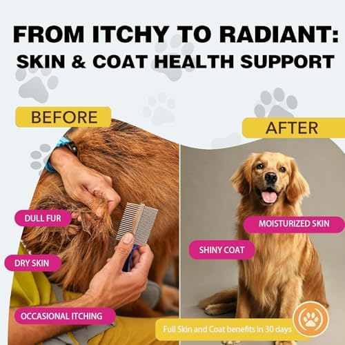 Premium Liquid Collagen for Dogs & Cats - 5 Types of Grass-Fed Collagen (I, II, III, V & X) - Supports Skin, Coat, Hips & Joints | Allergy and Itch Relief | Biotin, Vitamin C and Hyaluronic Acid