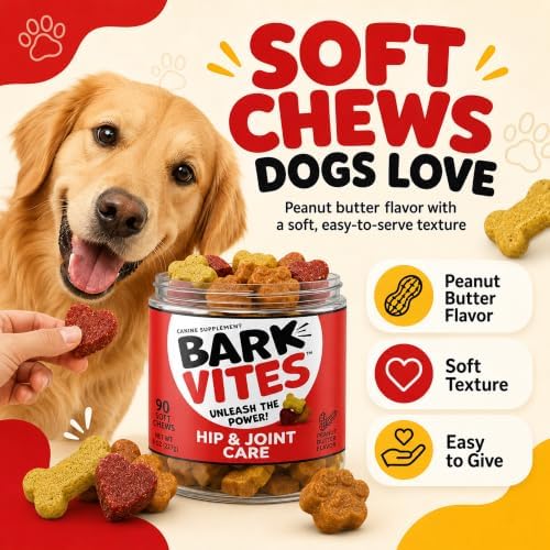 Glucosamine Chondroitin Hip & Joint Chews for Dogs, MSM, 90 Count