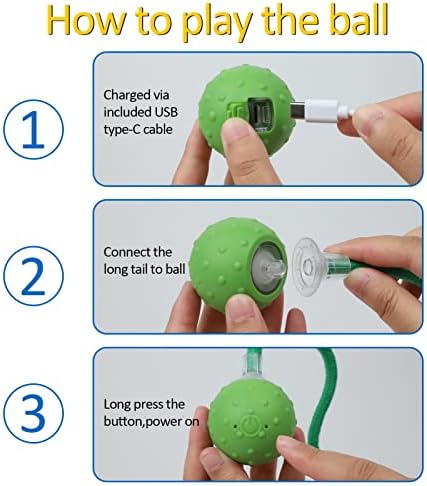 umosis Interactive Cat Toys for Bored Indoor Adult Cats, Automatic Fast Move On Carpet, Bird Chirping & Motion Activated Cat Ball