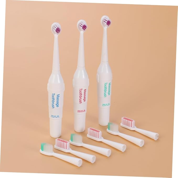 BESPORTBLE 3pc Pet Electric Toothbrush Dog Teeth Cleaning Sonic Electric Brush Portable for Travel Random Color