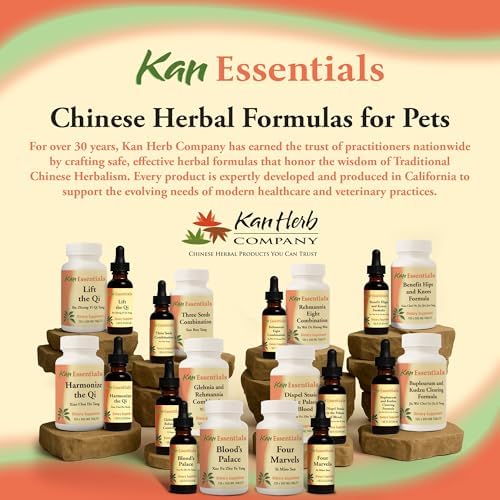 Kan Herb Company Benefit Hips and Knees Formula – Traditional Chinese Herbal Blend for Dogs and Cats to Support Joint Comfort Mobility and Digestive Balance Supplement Tablets for Pets, 300 Tablets