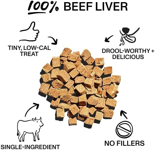 Spot & Tango Beef Liver Dog Training Treats - 100% Beef Liver, Freeze-Dried Dog Snack - Grain & Gluten-Free - for Small, Medium, and Large Dogs - for Puppies Through Seniors