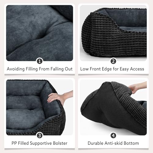 MIXJOY Calming Rectangle Dog Bed, 30"x24"x9"