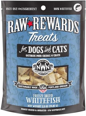 Northwest Naturals Raw Rewards Freeze-Dried Whitefish Treats for Dogs and Cats - 2.5 oz