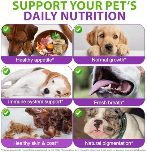 Dog Multivitamin Drops, 15 in 1 Multivitamin Liquid - Dog Vitamins with Glucosamine & Cranberry, Supports Joint, Digestion, Skin & Coat Health, Dog Supplement for Dogs of All Ages, Bacon Flavor, 60 ml