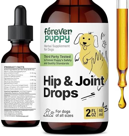 Forever Puppy Hip & Joint Drops for Dogs - Turmeric & Devil's Claw - 2 oz