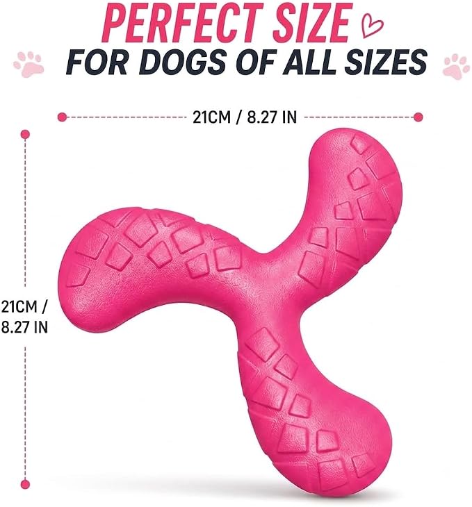 Dog Chew Toy, Durable Y-Shape Dental Toy, Rose Red