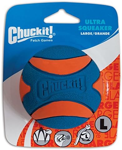 Chuckit Ultra Squeaker Ball Dog Toy Large (3" Diameter) (4 Pack)