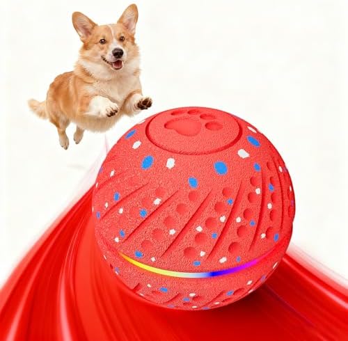 Interactive Dog Ball Toy, Automatic Moving & Rolling Dog Toy with 3 Modes, Self Rolling & Bouncing Ball to Keep Them Busy, for S/M Dogs, USB Rechargeable, E-TPU Pet Toy for Indoor & Outdoor Dogs