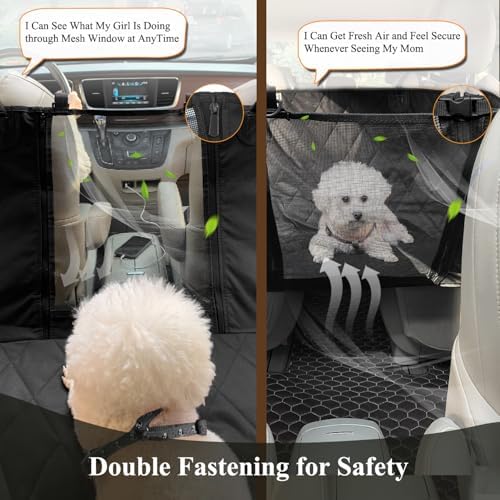 VIVAGLORY Dog Seat Cover Hammock - Black, Standard