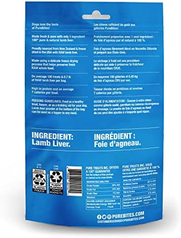 PureBites Lamb Single Ingredient Freeze Dried Dog Treats, 3.35 oz