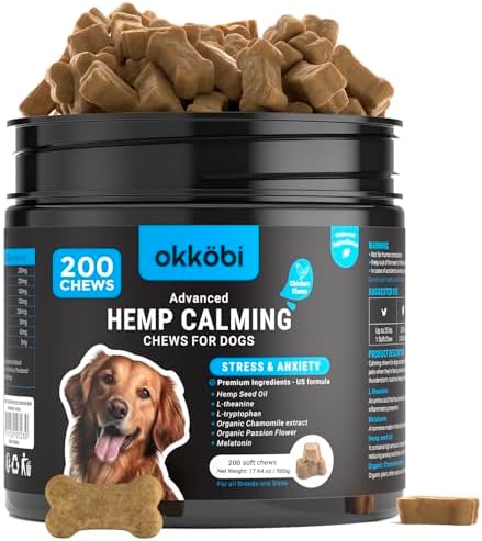 Hemp Calming Chews for Dogs Anxiety 200 pcs, Chicken, 200-Pack