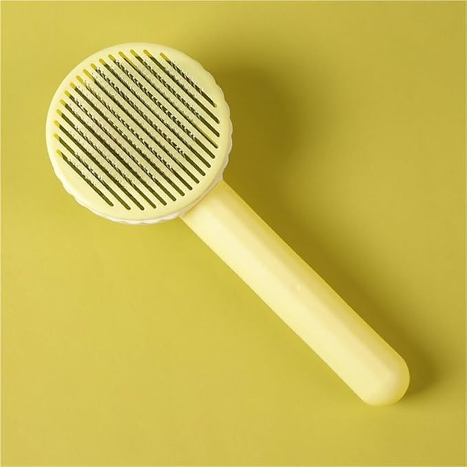 Cat Brush Pet Grooming Brush for Cats Remove Hairs Pet Cat Hair Remover Pets Hair Removal Comb Puppy Kitten Grooming Accessories(Yellow)