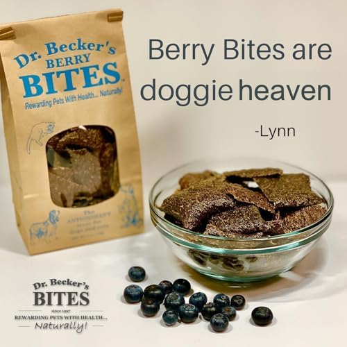 Dr. Becker's Berry Bites | Made from Acai Berry, Bilberry, Pomegranate, Blueberry | Grain Free Antioxidant Liver Training Treats for Dogs & Cats, 5 oz