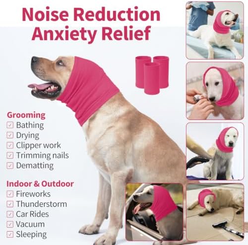 Nanaki Dog Calming Hoodie Dog Hematoma Ear Wraps for Dogs-Ear Protection | Grooming and Force Drying Dog Ear Protector,Dog Ear Muffs Head Warp For Fireworks Anxiety Relief,Ear Protection Head Cover