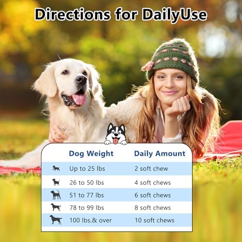 Dog Multivitamin, 40-in-1 Dog Vitamins and Supplements Chewable Contain Probiotics Omega-3 Glucosamine, Multivitamin for Dogs Skin Coat Heart Joint Liver Brain Eyes Immune Support (200ct)