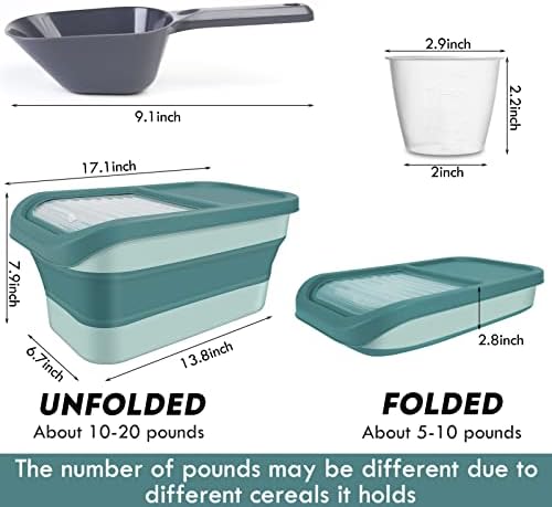 Pet Food Storage Containers, 13lb, Green
