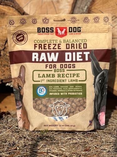 Boss Dog Freeze Dried Raw Diet (Dogs), Lamb Recipe, 12 oz Bag