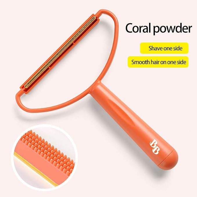 Generic Pet Hair Removal Tool, 2-Sided with Shave and Smooth Surfaces, Large Size, Pet Cleaning Brush for Furniture (Orange)