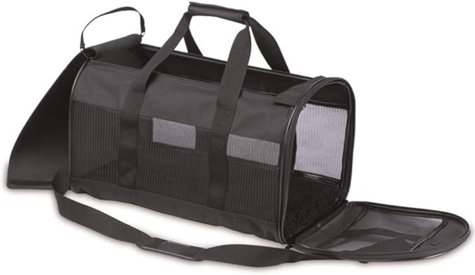 Petmate Kennel Cab Soft-Sided Dog & Cat Carrier, up to 10lbs, 17in, Black | Travel Carrier for Pets up to 10 lbs, Ideal for Small Dogs and Cats on the Go