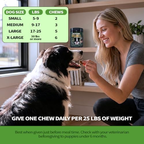 24-in-1 Dog Vitamins and Supplements 90 Ct Daily Multivitamin for Dogs Hip & Joint, Skin, Digestion, Immune