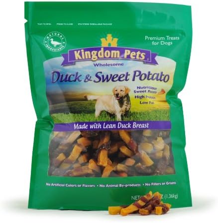 Duck Jerky & Sweet Potato Dog Treats with Only 4 Ingredients and No Fillers, 3 Pound Bag