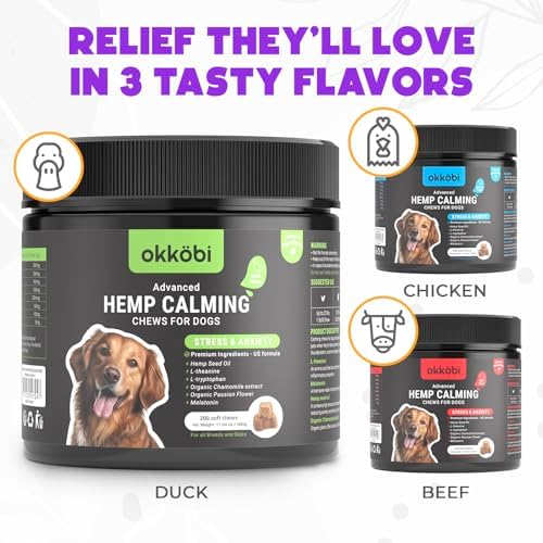 Hemp Calming Chews for Dogs Anxiety 200 pcs, Melatonin, 200-Pack