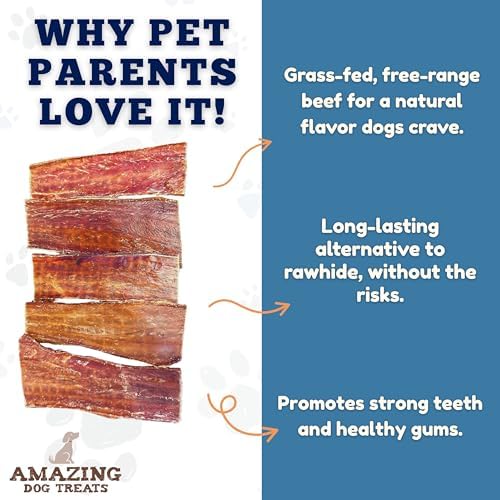 Amazing Dog Treats - Beef Esophagus Jerky for Dogs (5-6 Inch - 25 Pc/Pack) - Gullet Dog Chews