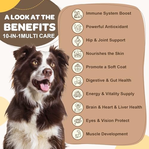 ZEBORA Dog Multivitamin with Glucosamine & Probiotics, 180 Count | With Omega 3 and Probiotics, Supports Dog Digestion, Immunity, Joint, Skin, and Coat Health, Daily Chewable