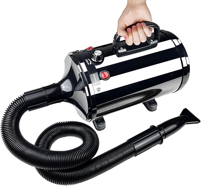 Dog Dryer High Velocity Professional Pet Grooming Dryer | Adjustable Temperature and Speed for Pets with 4 Nozzles