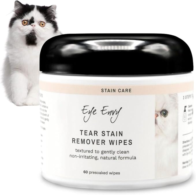 Eye Envy Tear Stain Wipes for Cats, 60 Count