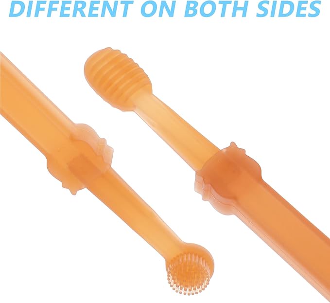 VOSAREA 1 Set of Silicone Pet Toothbrush Kit for Dogs and Cats Puppy Tooth Brushing Tool Double Head Oral Cleaning Brush for Small Dogs and Cats