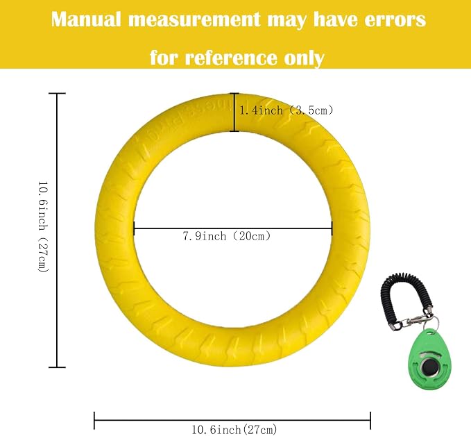 Dog Training Ring: Yellow Ring & Green Clicker