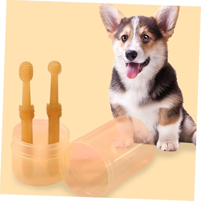 Pet Toothbrush Set for Dogs and Cats Toothbrushes with Box Lightweight and Portable Oral Care Tool for Healthy Teeth and Gums Non-Slip Handle for Comfortable Use