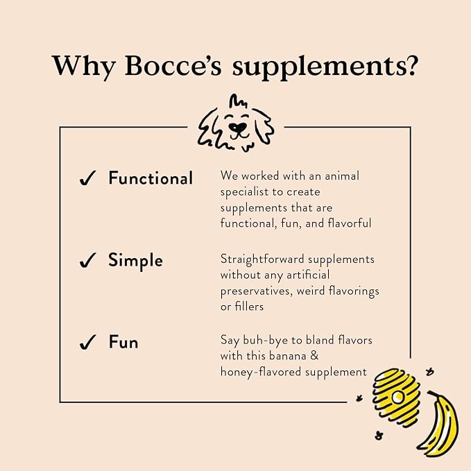 Bocce's Bakery Bedtime Tea Biscuit Dog Treat + Calming Supplement Bundle, Chamomile, L-Theanine