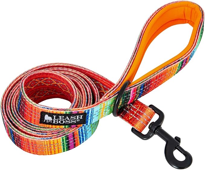 Leash Boss 6ft Dog Leash | Ultra Comfort Double-Thick Soft Padded Handle | Reflective Leash for Large Dogs, Medium Dogs | Heavy Duty Leash for Large Breed Dogs | Nylon Leash for Small Dogs/Puppies