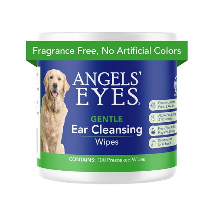 ANGELS' EYES Ear Cleansing Wipes for Dogs & Cats, 100ct