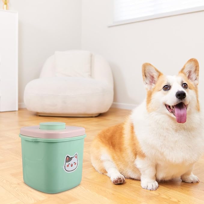 Lurrose Airtight Pet Food Storage Container with Lid Vacuum Seal for Dog Cat Dry Food Plastic Barrel for Kitchen and Travel Moisture Dust Preservation
