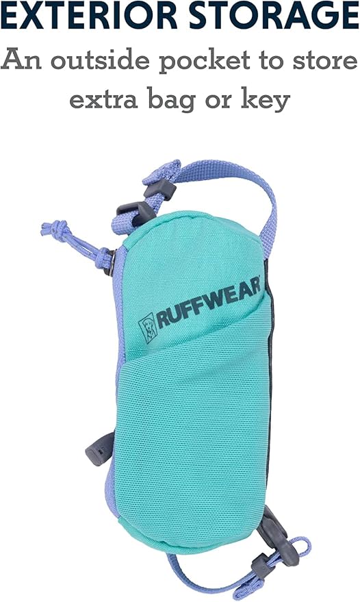 Ruffwear, Stash Bag Mini Dog Poop Bag Holder, Compact Leash Pouch with 2-Strap Attachment, Zip Pocket Fits Standard Roll, Side Slot, Grippy Starter Pad, Cinch Poop Loop, Mesh Pocket, Spring Mountains