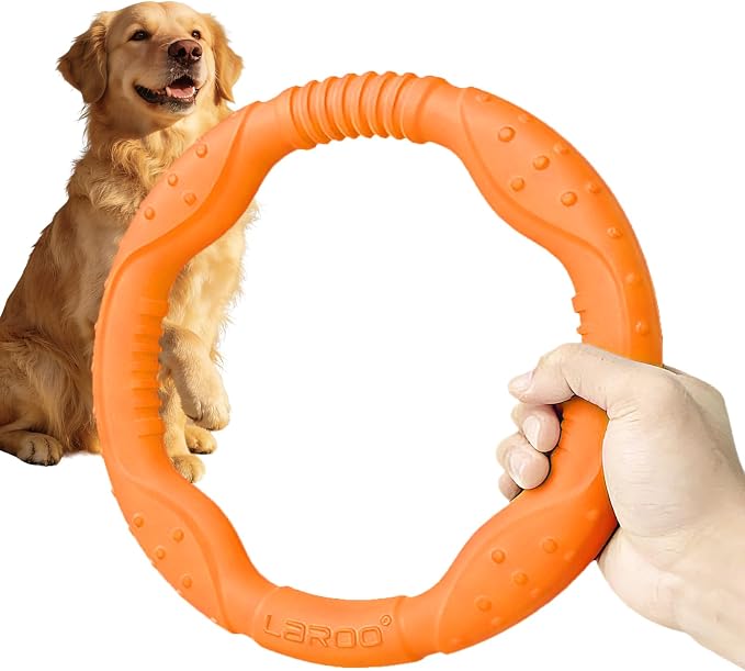 LaRoo Dog Ring Toy, Floating Flying Disc, Orange, 30cm