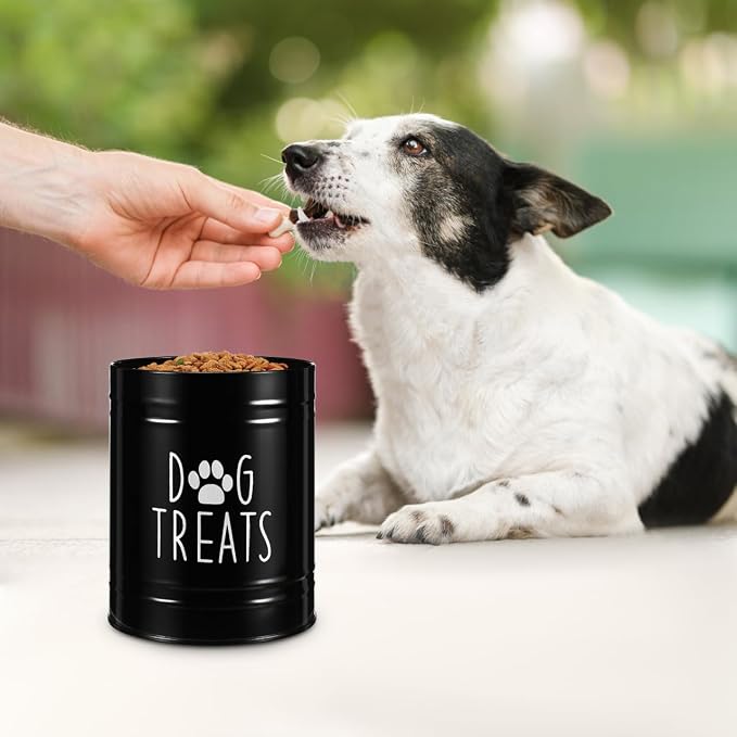 Hemoton 1piece Puppy Food Storage Canister Airtight Metal Dog Treat Holder for Rustic Farmhouse Kitchen Counter Easy to Clean and Maintain for Dog Snacks and Supplies