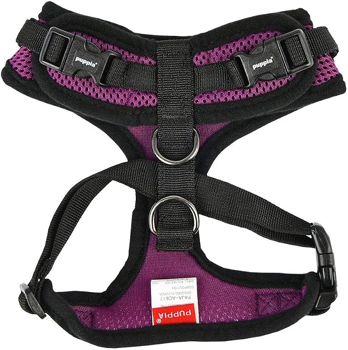 Puppia Authentic RiteFit Harness with Adjustable Neck, Medium, Purple